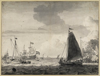 Q+ 084
          <br/>
          Het IJ bij het tolhuis met schepen
          <br/>
          <em>Bakhuizen, Ludolf (1630-1708)</em>